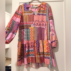 SALONI Multicolor Geometric Dress